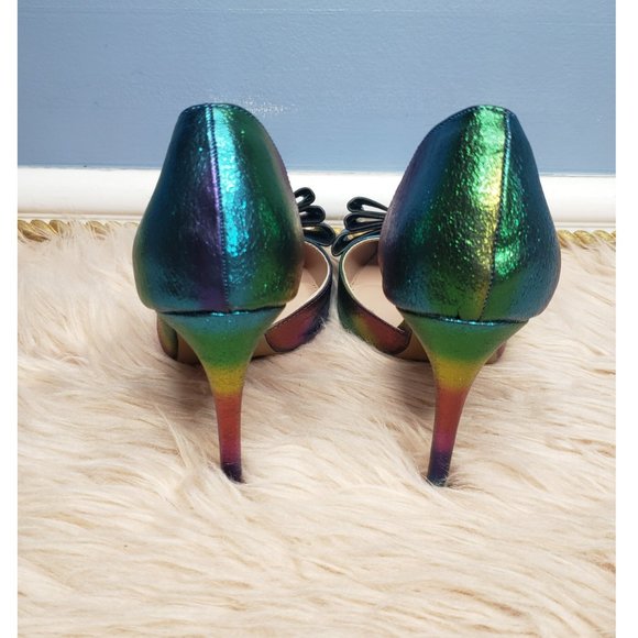 BETSEY JOHNSON RAINBOW POINTED TOE BOW HEELS -VARIETY - Picture 3 of 6